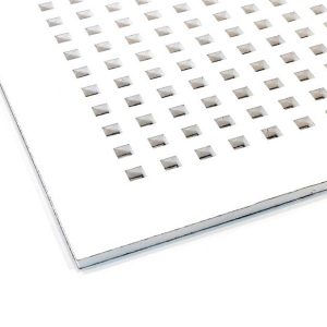 تایل 9.5mm معمولی آکوستیک پانچ مربعی روکش PVC با فلیس در پشت تایل